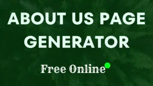 About Us Page Generator